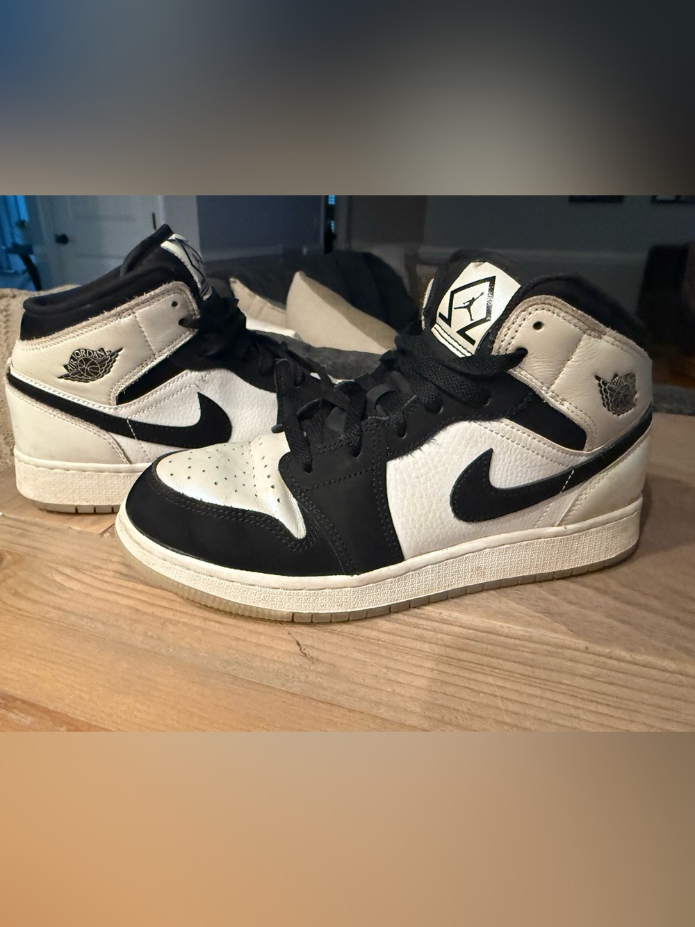 Air Jordan Kids Black and White High-Top Sneakers